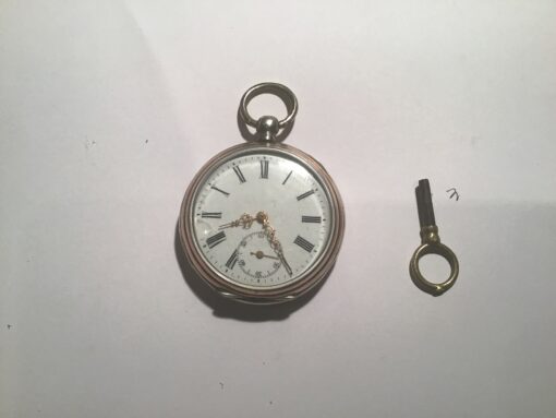 Sleutel horloge  zilver 0.800 anno 1900/10 met sleuteltje