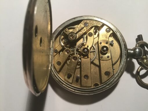 Sleutel horloge  zilver 0.800 anno 1900/10 met sleuteltje - Afbeelding 3